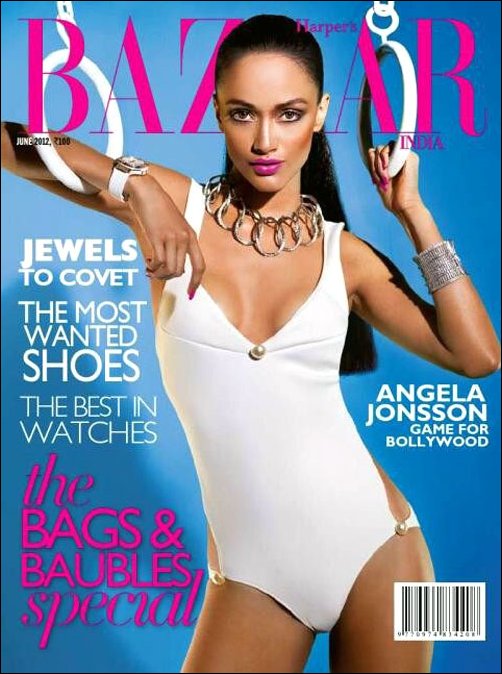 Angela Jonsson on cover of Harper’s Bazaar