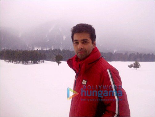KJo, Farah on sets of Student Of The Year in Kashmir