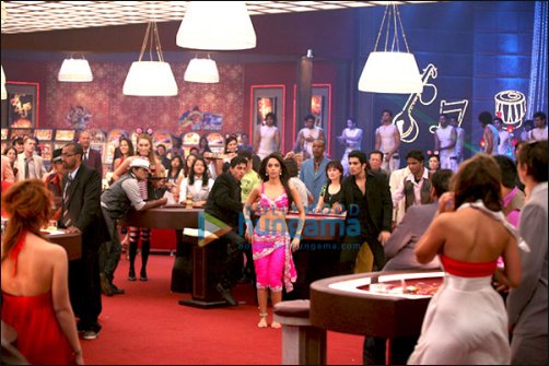 Mallika Sherawat on the casino set of Double Dhamaal