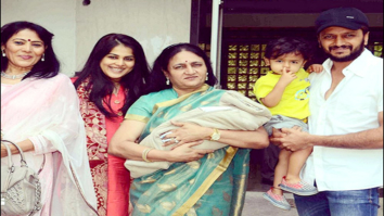 Check out: Riteish Deshmukh and Genelia D’Souza pose with their new born