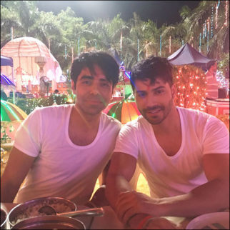 Varun Dhawan snapped with Aparshakti Khurana on the sets of Badrinath Ki Dulhania