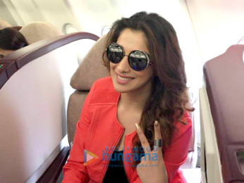 Raai Laxmi snapped at the airport leaving to attend the SIIMA Awards Singapore