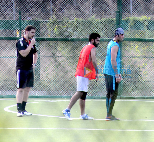 Ranbir Kapoor snapped while practicing football Ranbir Kapoor snapped while practicing football