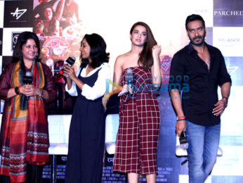 Ajay Devgan and Surveen Chawla grace the media meet for the film 'Parched'