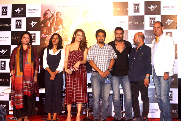 Ajay Devgan and Surveen Chawla grace the media meet for the film ‘Parched’