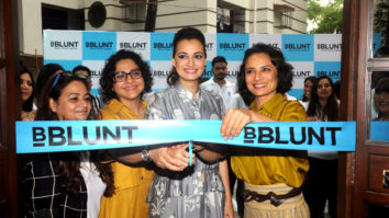 Dia Mirza & Adhuna Bhabani at the launch of BBlunt Salon in Malad