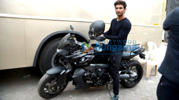 Sushant Singh Rajput snapped riding a bike in Bandra