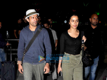 Farhan Akhtar & Shraddha Kapoor return from Shillong after shooting for Rock On!! 2