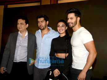 Varun Dhawan, Jacqueline Fernandez & Sajid Nadiadwala at ‘Dishoom- Abu Dhabi Film Commission’ media meet
