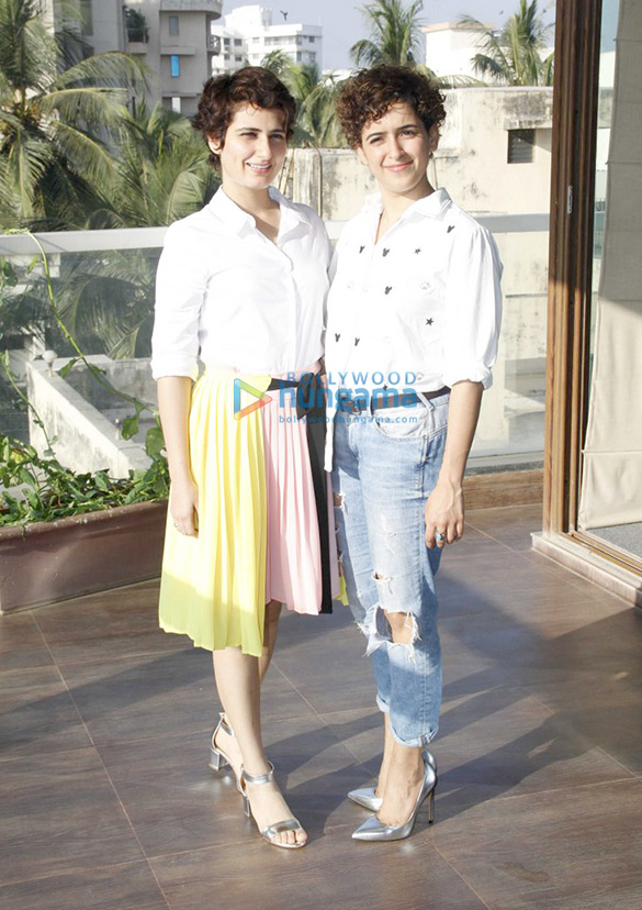Fatima Sana Shaikh and Sanya Malhotra snapped promoting their film Dangal Fatima Sana Shaikh and Sanya Malhotra snapped promoting their film Dangal