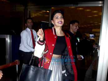 Jacqueline Fernandez snapped at the airport leaving for New York