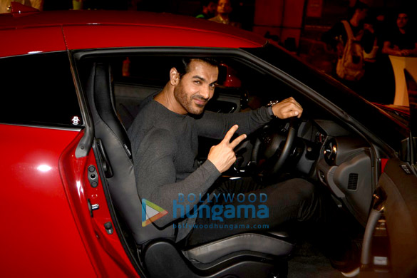 John Abraham unveils the new Nissan GTR in India John Abraham unveils the new Nissan GTR in India