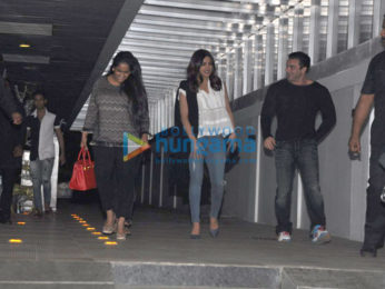 Priyanka Chopra, Arpita Khan and Sohail Khan snapped post dinner at Hakkasan
