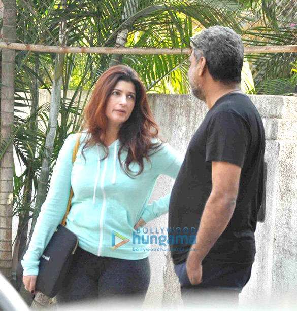 Twinkle Khanna snapped with R. Balki at his office in Bandra