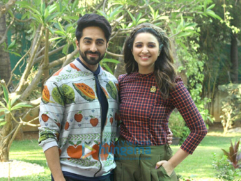 Ayushmann Khurrana and Parineeti Chopra during 'Meri Pyaari Bindu' promotions at YRF Studios