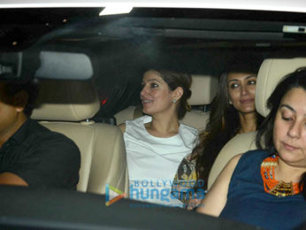 Hrithik Roshan, Sussanne Roshan, Twinkle Khanna and Gayatri Joshi snapped post dinner at a friend's house in Bandra