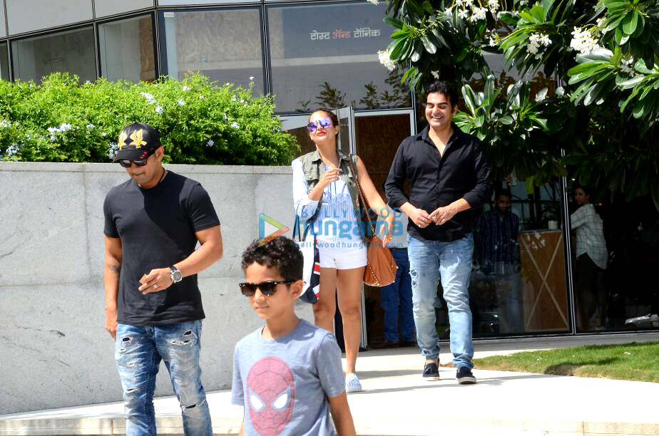 Arbaaz Khan, Malaika Arora, Amrita Arora, Shakeel Ladak and family snapped post their lunch In Bandra