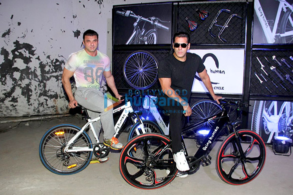 Salman Khan and Sohail Khan launch the Being Human e-cycle in Mumbai Salman Khan and Sohail Khan launch the Being Human e-cycle in Mumbai