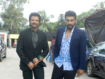 Arjun Kapoor and Anil Kapoor snapped promoting their film Mubarakan
