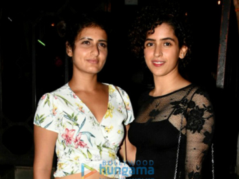 Dangal girls Fatima Sana Shaikh and Sanya Malhotra snapped post dinner in Bandra