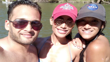 HOT! Nicole Faria poses in a Russian river in a bikini