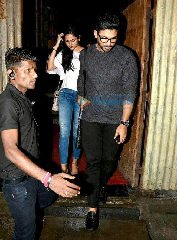 South Superstar Allu Arjun snapped with his wife post dinner at Khar Social South Superstar Allu Arjun snapped with his wife post dinner at Khar Social