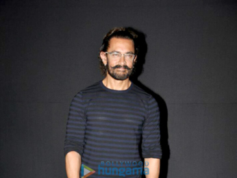 Aamir Khan, Kiran Rao & Zaira Wasim at the first look launch of 'Secret Superstar'