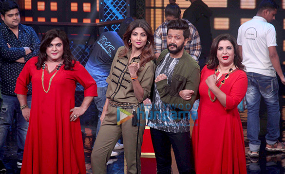Shilpa Shetty and Riteish Deshmukh snapped on the sets of Lip Sing Battle Shilpa Shetty and Riteish Deshmukh snapped on the sets of Lip Sing Battle