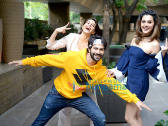 Varun Dhawan, Jacqueline Fernandez and Taapsee Pannu snapped promoting their film Judwaa 2