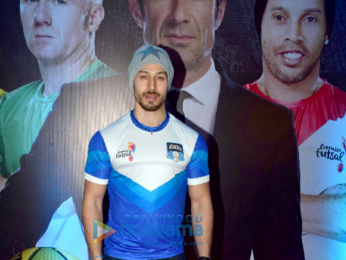 Tiger Shroff and Sunny Leone at the launch of 'Premier Futsal Season 2'