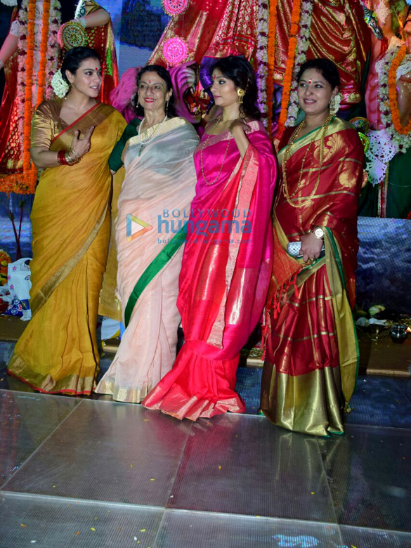 Kajol, Tanishaa Mukerji, Tanuja at North Bombay Sarbojanin Durga Puja Kajol, Tanishaa Mukerji, Tanuja at North Bombay Sarbojanin Durga Puja