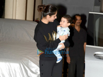 Kareena Kapoor Khan snapped with Taimur post birthday celebrations at Babita Kapoor's house in Bandra