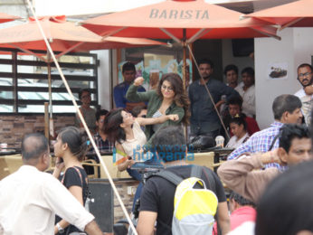 Urvashi Rautela snapped at a shoot in Bandra