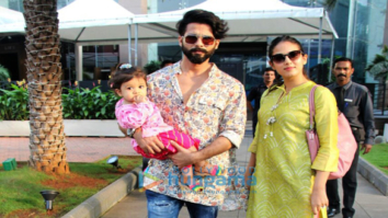 Shahid Kapoor and Mira Rajput spotted with Misha on Diwali day