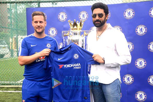 Abhishek Bachchan unveils special jersey of Chelsea FC Abhishek Bachchan unveils special jersey of Chelsea FC