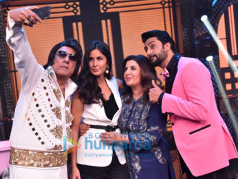 Abhishek Bachchan, Katrina Kaif and Boman Irani snapped on sets of Lip Sing Battle
