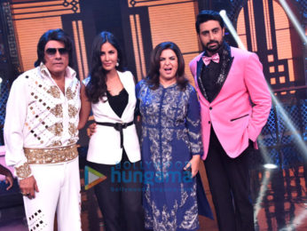 Abhishek Bachchan, Katrina Kaif and Boman Irani snapped on sets of Lip Sing Battle