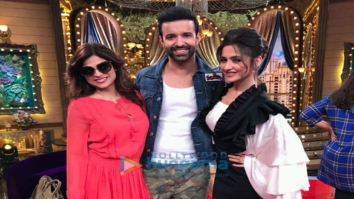 Aamir Ali and Sanjeeda Sheikh snapped on sets of the show ‘Aunty Boli Lagao Boli’