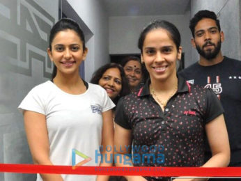 Saina Nehwal graces the launch of Rakul Preet's fitness studio F45 in Hyderabad