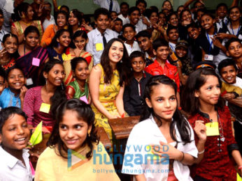 Shraddha Kapoor visits a municipal school in Prabhadevi, Mumbai