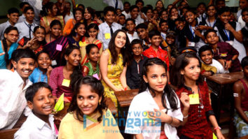 Shraddha Kapoor visits a municipal school in Prabhadevi, Mumbai