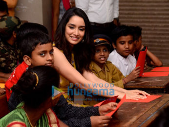 Shraddha Kapoor visits a municipal school in Prabhadevi, Mumbai