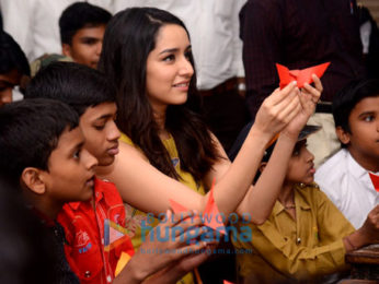 Shraddha Kapoor visits a municipal school in Prabhadevi, Mumbai