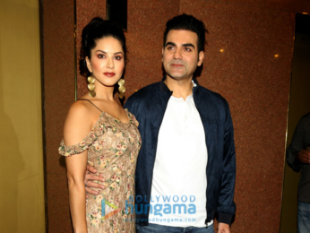 Sunny Leone and Arbaaz Khan at a press meet for Tera Intezaar