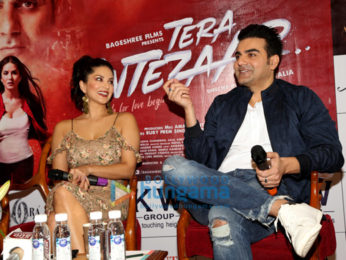 Sunny Leone and Arbaaz Khan at a press meet for Tera Intezaar