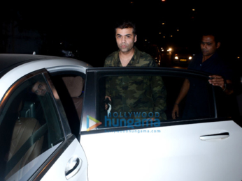 Farhan Akhtar, Ritesh Sidhwani, Shweta Nanda and Karan Johar spotted at Zoya Akhtar's house