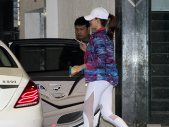 Jacqueline Fernandez snapped outside the gym