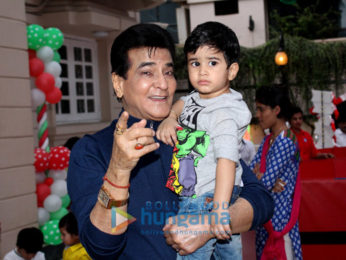 Karan Johar with Roohi and Yash at Tusshar Kapoor’s son Laksshya’s Christmas party