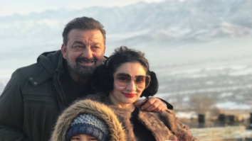 Maanayata Dutt and kids pose with Sanjay Dutt on sets of Torbaaz in Kyrgyzstan