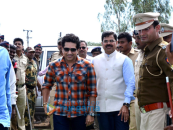 Sachin Tendulkar visits his adopted village Donja in Marathwada